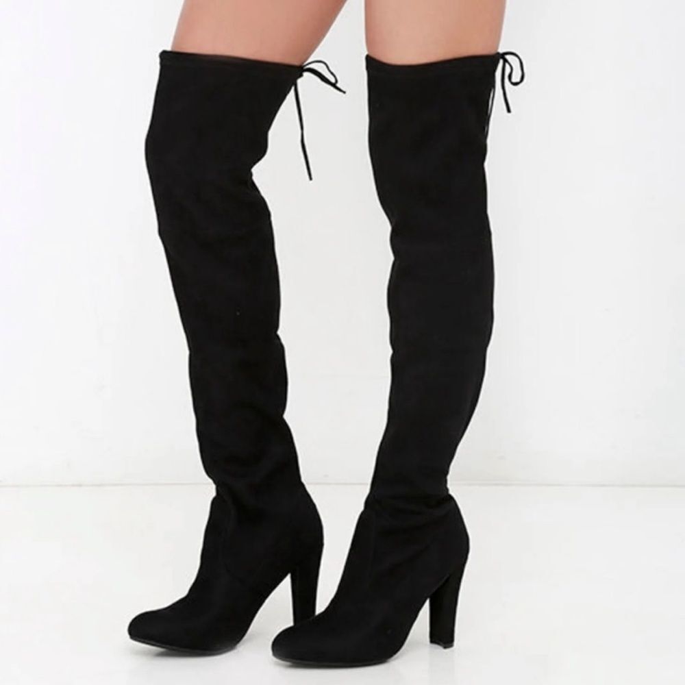 EUC Steve Madden Black Suede Over the Knee Boots “Gorgeous” Style